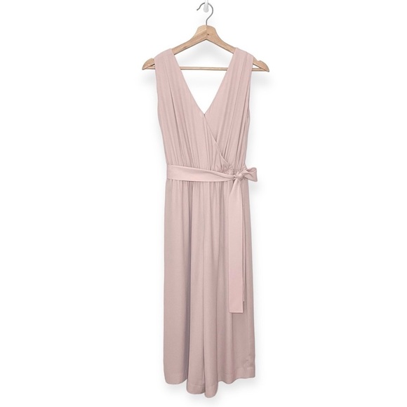 Aritzia Babaton Maximillian Draped Wide Leg Jumpsuit Pink Prima Small - Picture 2 of 10